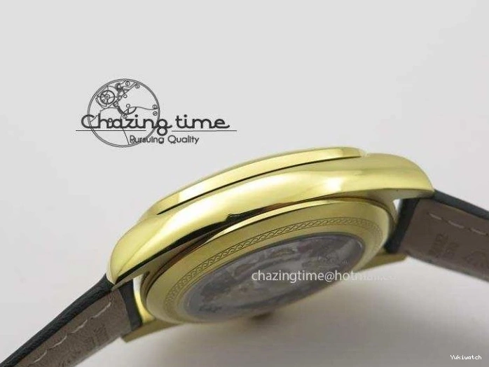 On Strap Black And Dial Numeral Date Leather A2824 Markers YG Cellini Brown Stick 0731